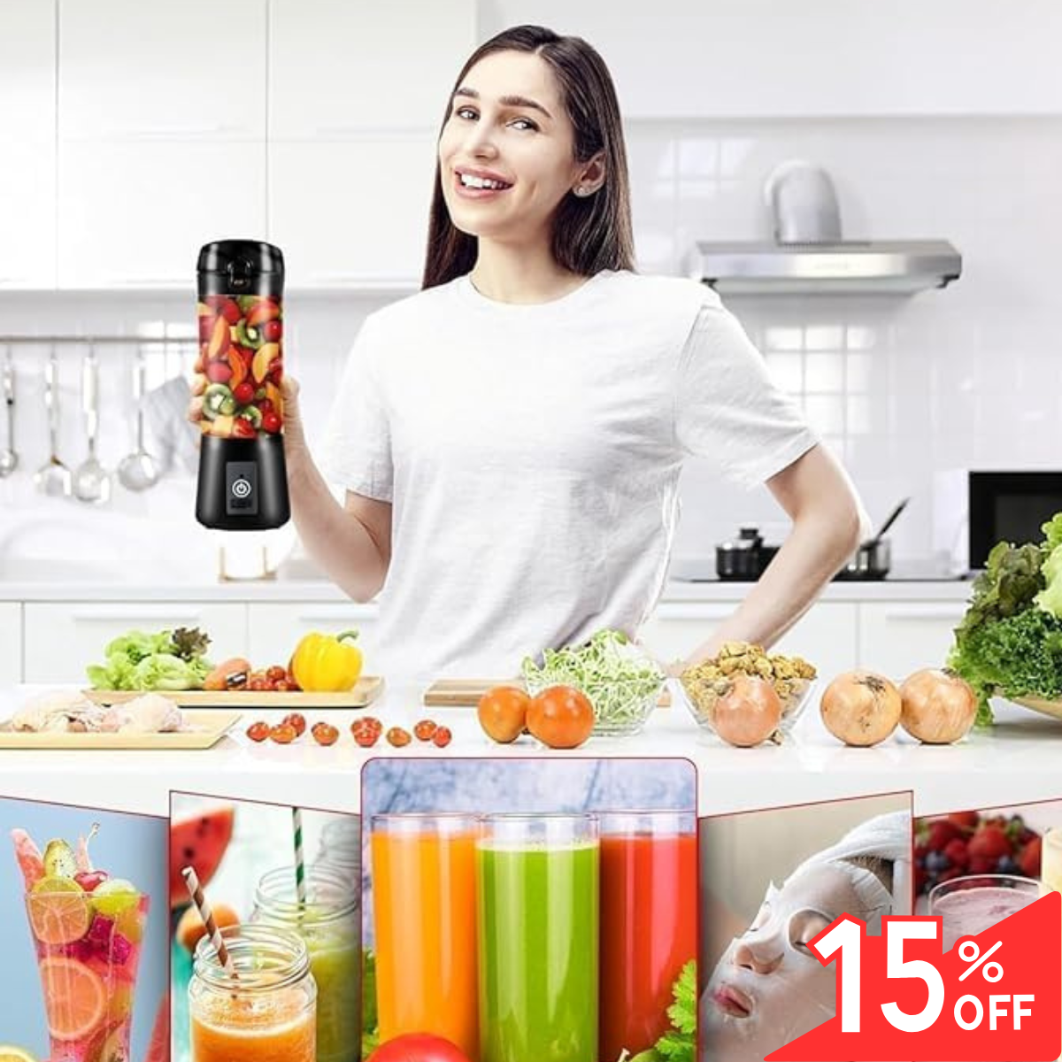 LICUADORA PORTATIL RECARGABLE 380ML (GX-