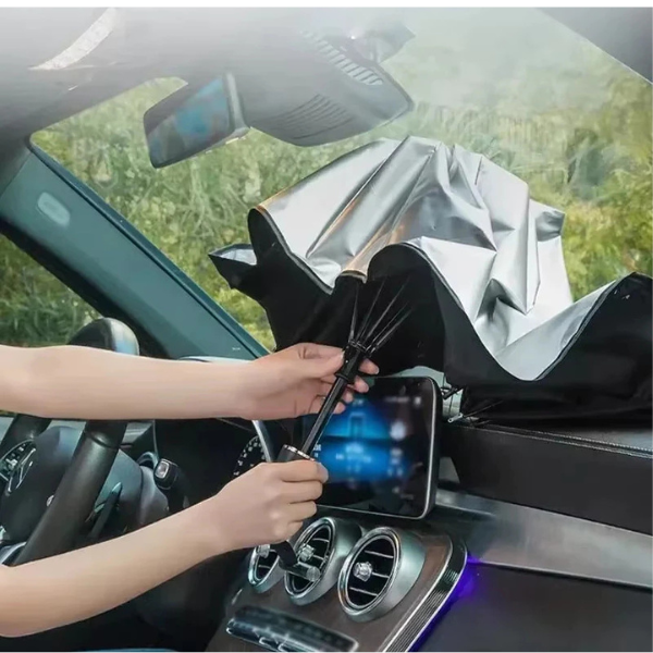 Sombrilla parasol para el autoProtegé tu auto del calor extremo