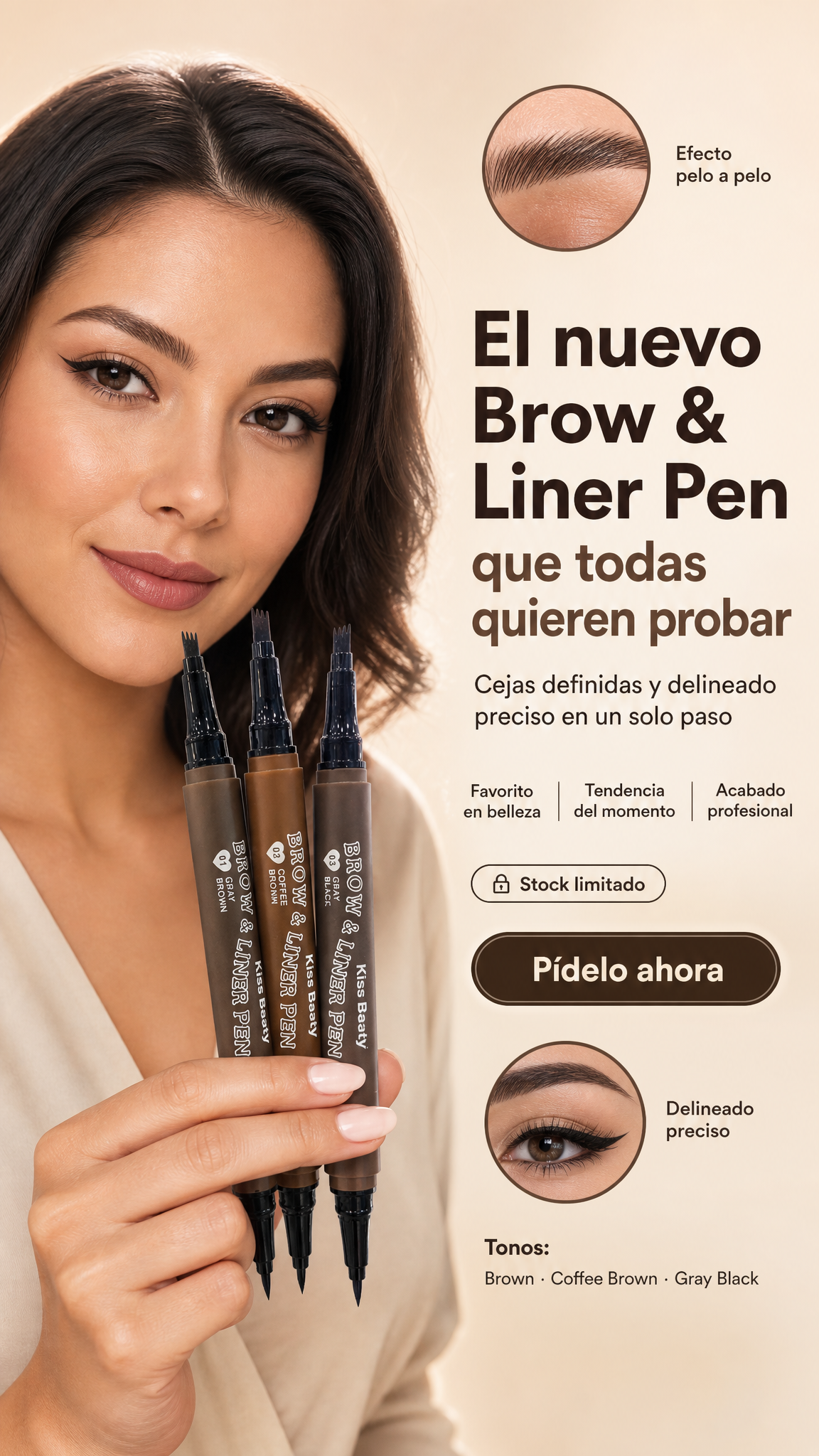 Delineador Brow Liner Pen  💰 Precio: Gs. 157.000  💥 ¡Lleva 2 unidades por solo Gs.274.000Oferta por tiempo limitado  🔥!