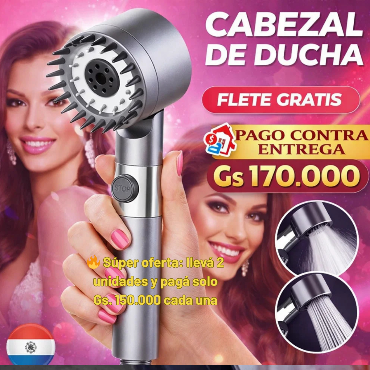 Cabezal De Ducha Potente Y Ahorrador