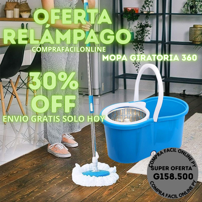 MOPA 360 GIRATORIO  OFERTA RELÁMPAGO ⚡ 🎉 ¡Aprovecha la promoción y paga menos! Llevando 2 productos, recibes G 40.000 de descuento. ¡Últimas unidades, no te quedes sin el tuyo!¡