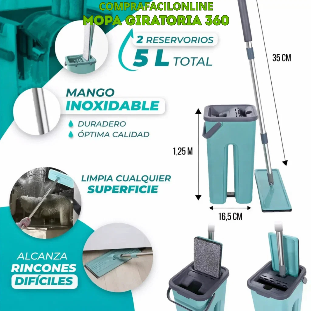 Mopa Autoescurrible 360⏰ ¡Disponible solo por tiempo limitado! 🔥 – ¡Apresúrate antes de que se termine!