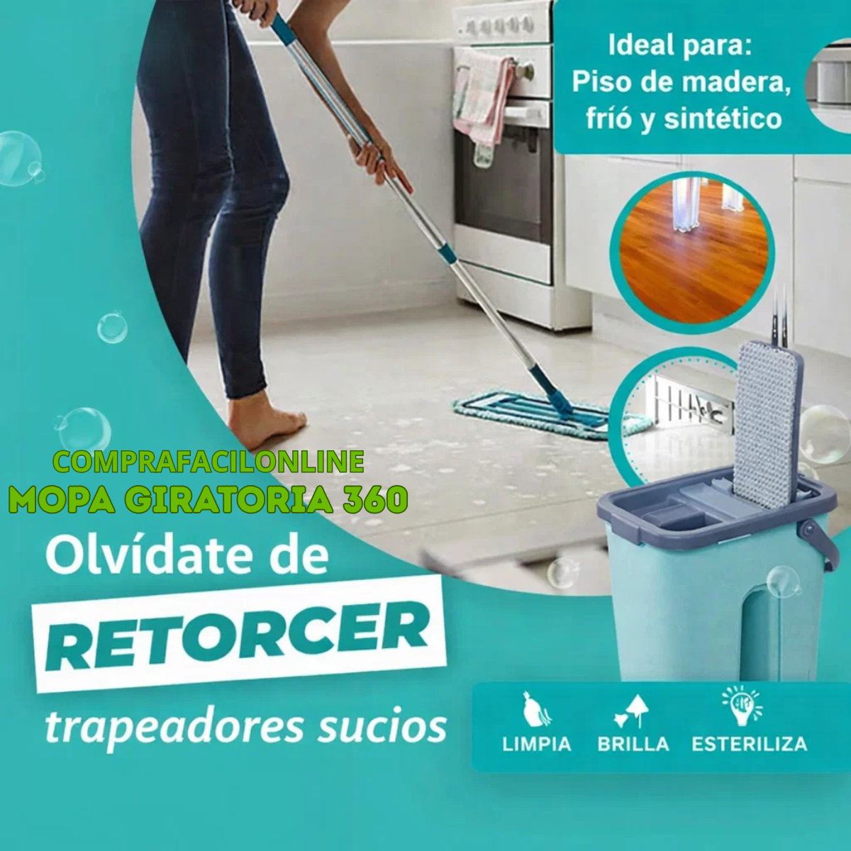 Mopa Autoescurrible 360⏰ ¡Disponible solo por tiempo limitado! 🔥 – ¡Apresúrate antes de que se termine!