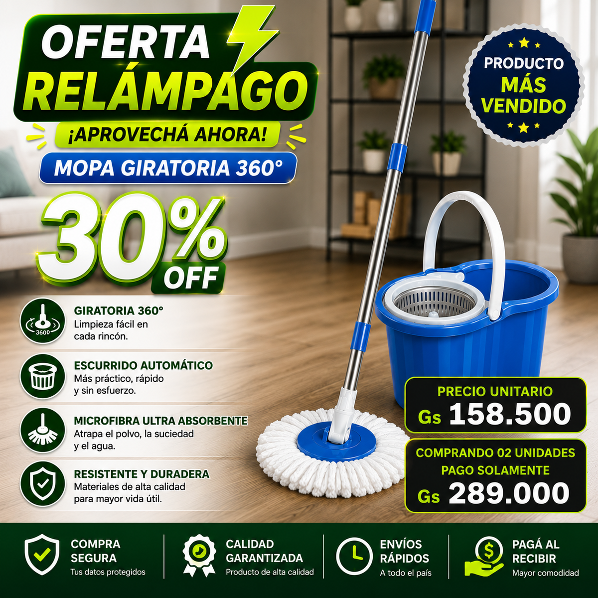 🌀 Mopa 360 – Limpieza Profunda  👉   ¡Aprovecha ya! No dejes pasar esta oportunidad!Precio exclusivo