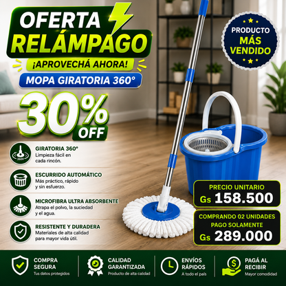 🌀 Mopa 360 – Limpieza Profunda  👉   ¡Aprovecha ya! No dejes pasar esta oportunidad!Precio exclusivo