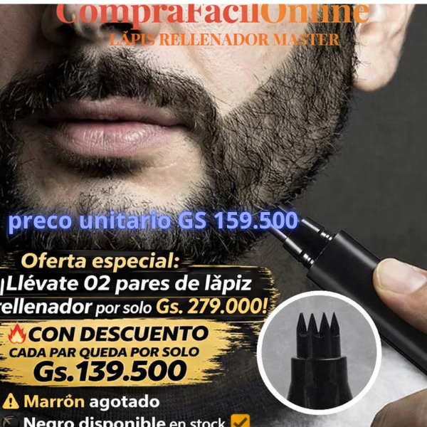 LAPIZ MARCADOR PARA BARBA Y CEJA   COLOR NEGRO