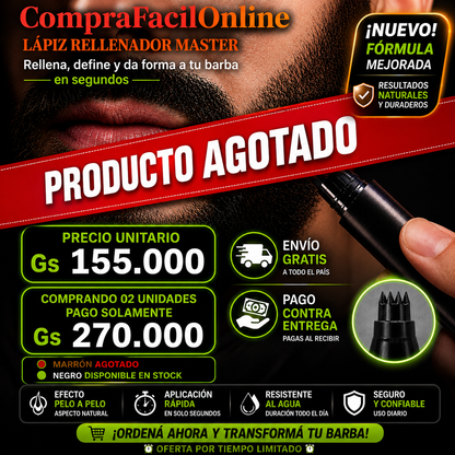 LAPIZ MARCADOR PARA BARBA Y CEJA   COLOR NEGRO