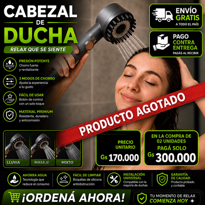 Cabezal De Ducha Potente Y Ahorrador