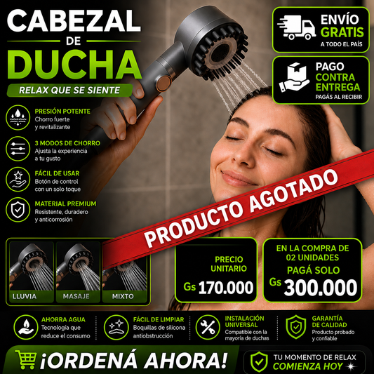 Cabezal De Ducha Potente Y Ahorrador