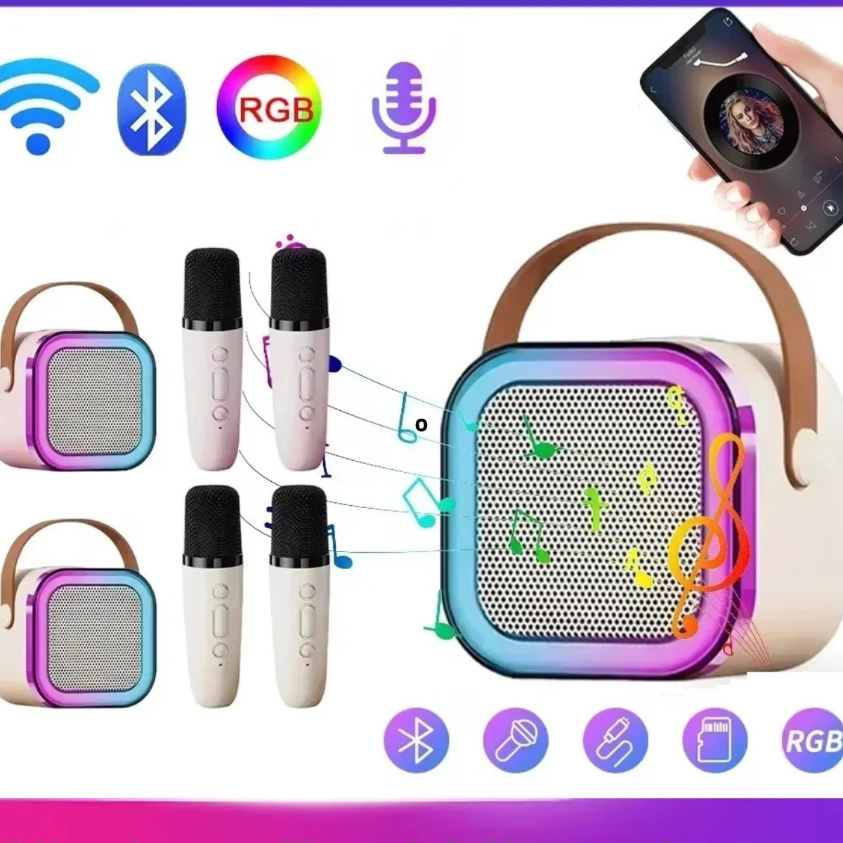 Set De Karaoke, Parlante + microfono🎉 ¡¡Aprovecha la promoción y paga menos! Llevando 2 productos, recibes G 40.000 de descuento. ¡Últimas unidades, no te quedes sin el tuyo!