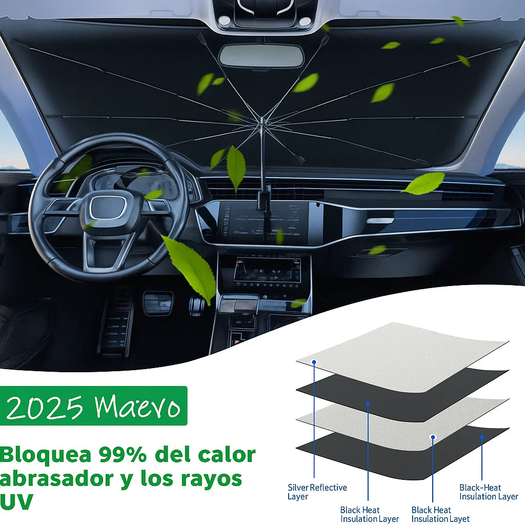 Sombrilla parasol para el autoProtegé tu auto del calor extremo