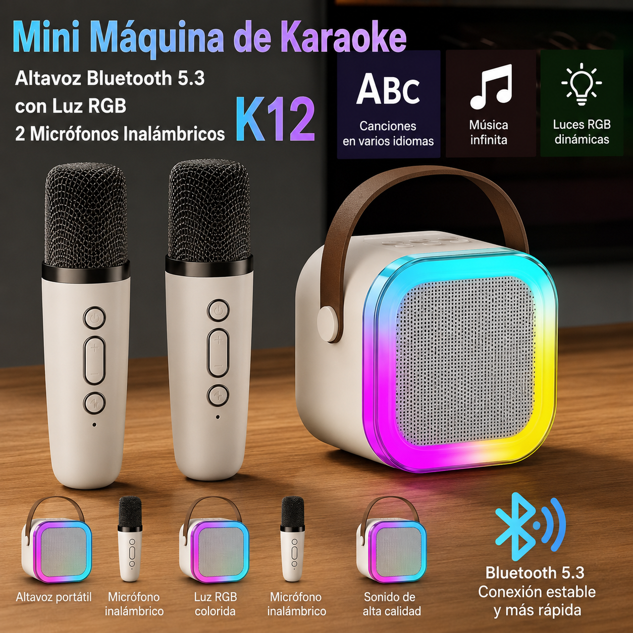 Set De Karaoke, Parlante + microfono🎉 ¡¡Aprovecha la promoción y paga menos! Llevando 2 productos, recibes G 40.000 de descuento. ¡Últimas unidades, no te quedes sin el tuyo!