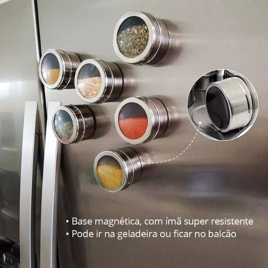 Porta Condimentos Magnético 6 pzas INOX