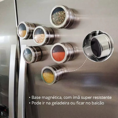 Porta Condimentos Magnético 6 pzas INOX