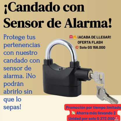 CANDADO CON ALARMA LARGO