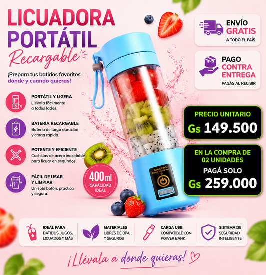 LICUADORA PORTACTIL RECARGABLE