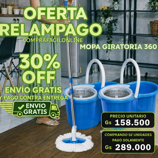 🌀 Mopa 360 – Limpieza Profunda  👉   ¡Aprovecha ya! No dejes pasar esta oportunidad!Precio exclusivo