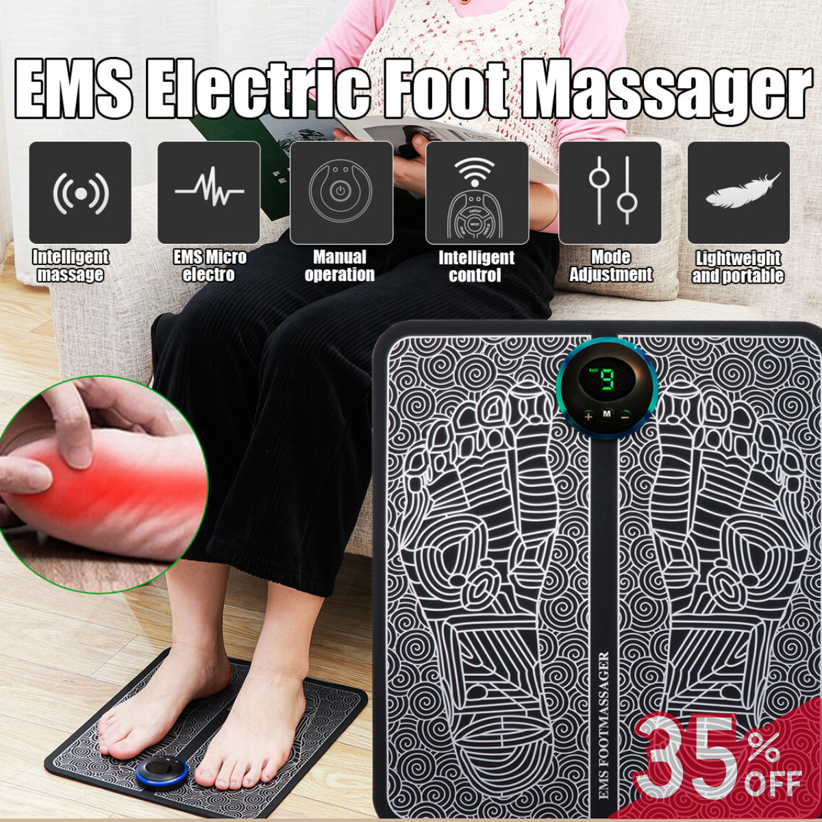 Masajeador Eléctrico Pies Multifunc