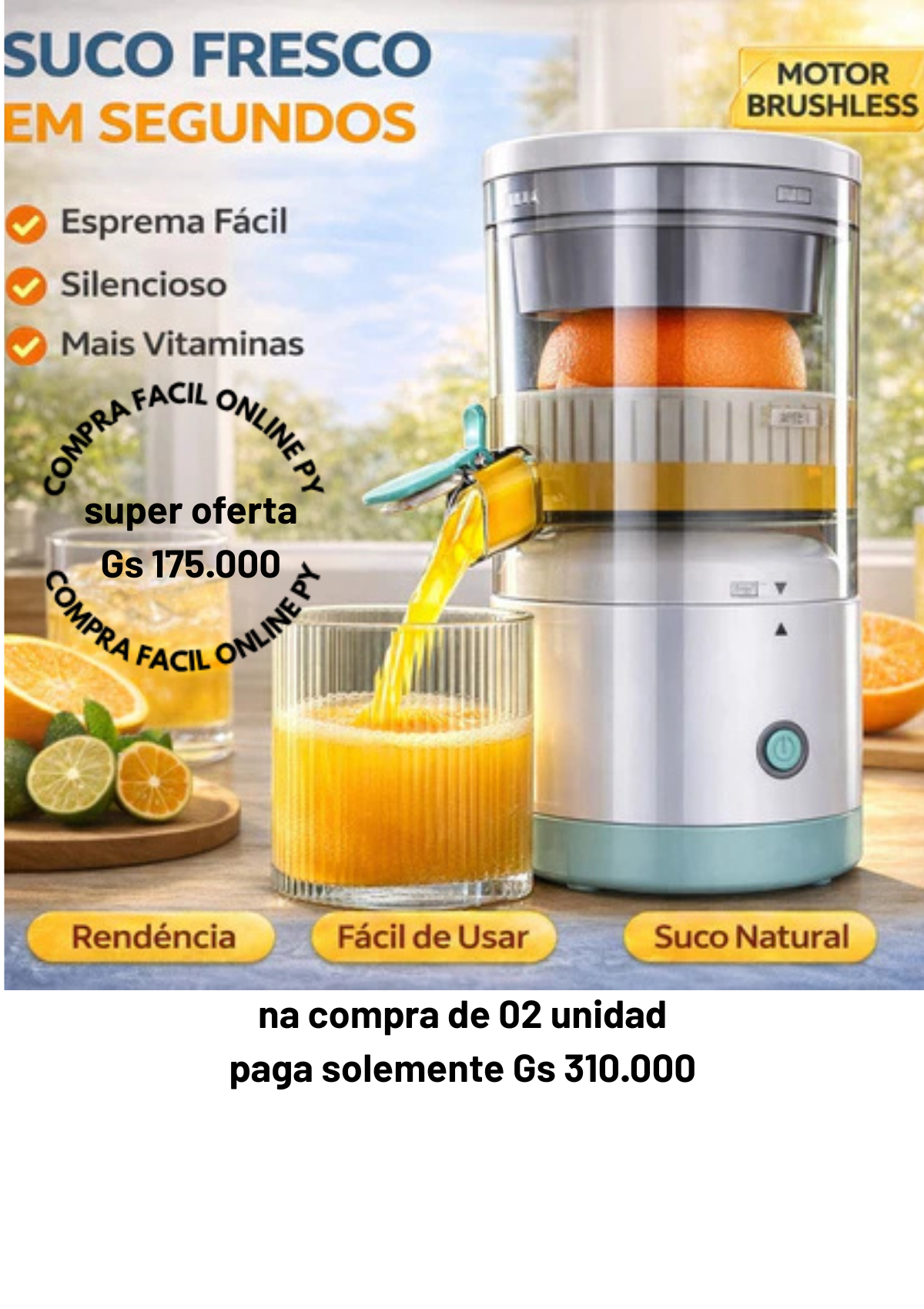 🍊 Exprimidor Eléctrico Portátil