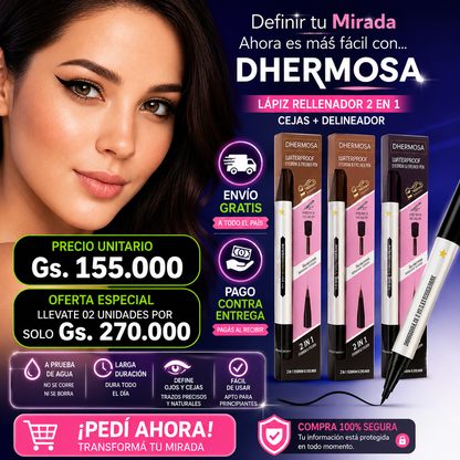 Delineador de ojos a prueba de agua 2en ✨ Promoción especial válida por pocos días.