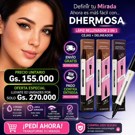 Delineador de ojos a prueba de agua 2en ✨ Promoción especial válida por pocos días.
