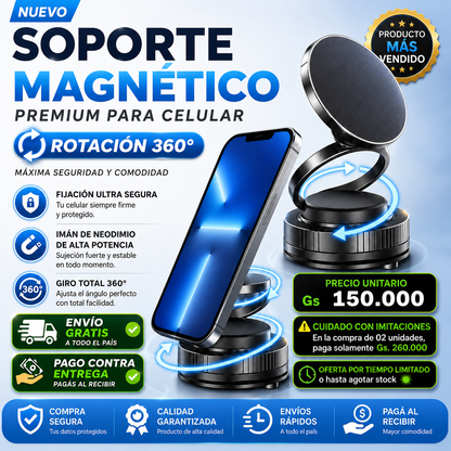 Soporte Magnetico ULTRA MAX PREMIUMSujeta tu celular con total seguridad,
