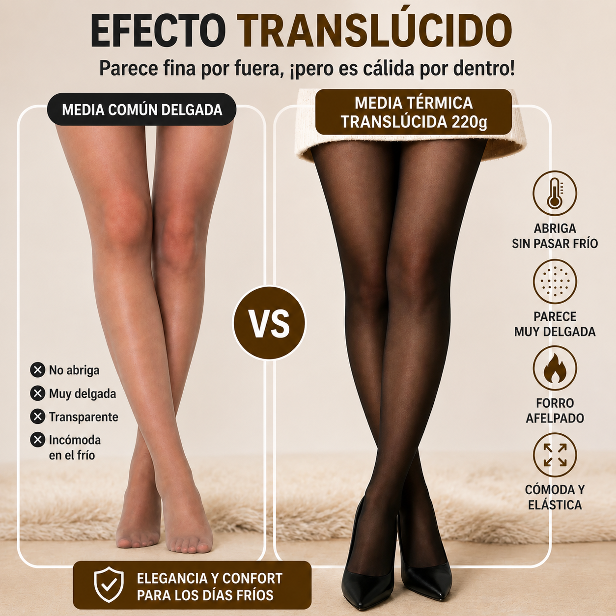 MEDIA TÉRMICA TRASLÚCIDA🎉 . ¡Últimas unidades, no te quedes sin el tuyo🔥 MXL · TALLA ÚNICA 🔥
