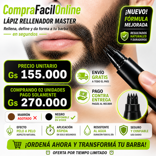 LAPIZ MARCADOR PARA BARBA Y CEJA   COLOR NEGRO