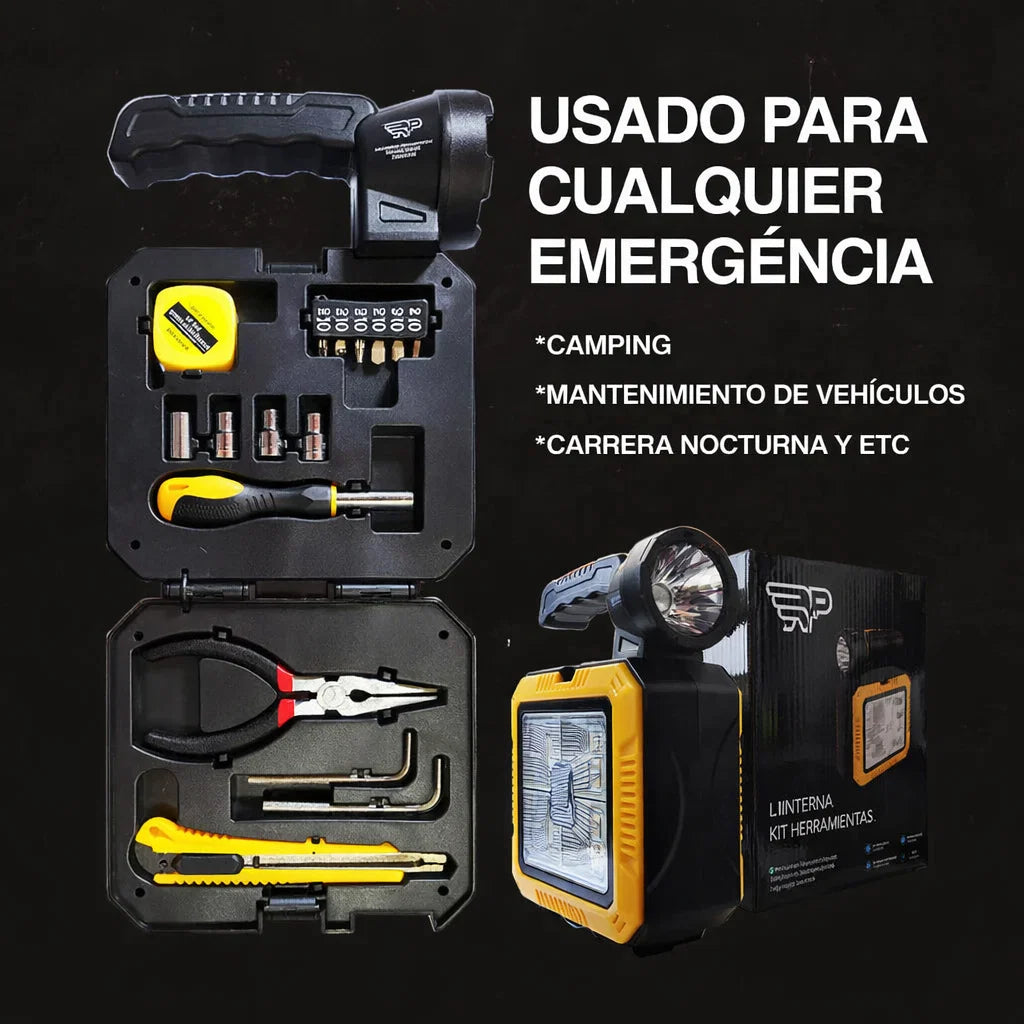 Kit de Herramientas con Luz de Emergenci