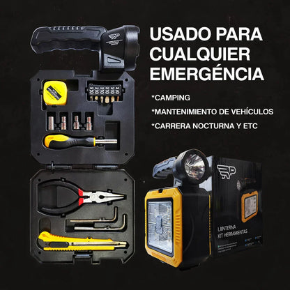 Kit de Herramientas con Luz de Emergenci
