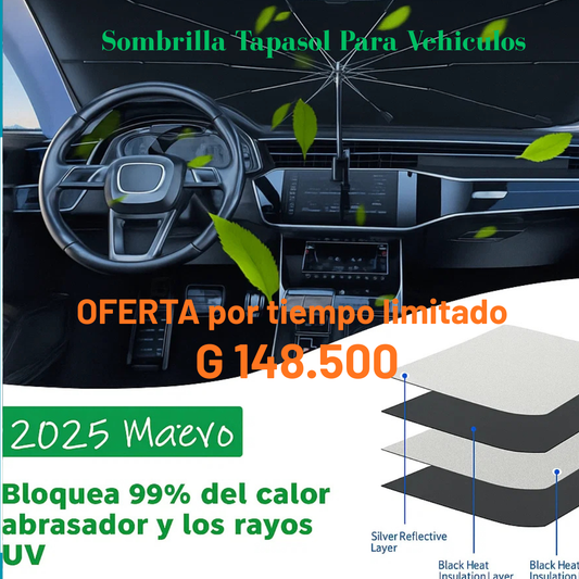 Sombrilla parasol para el auto⚡ OFERTA RELÁMPAGO ⚡ ¡En la compra de 2 unidades, pagá solo G 247.000!