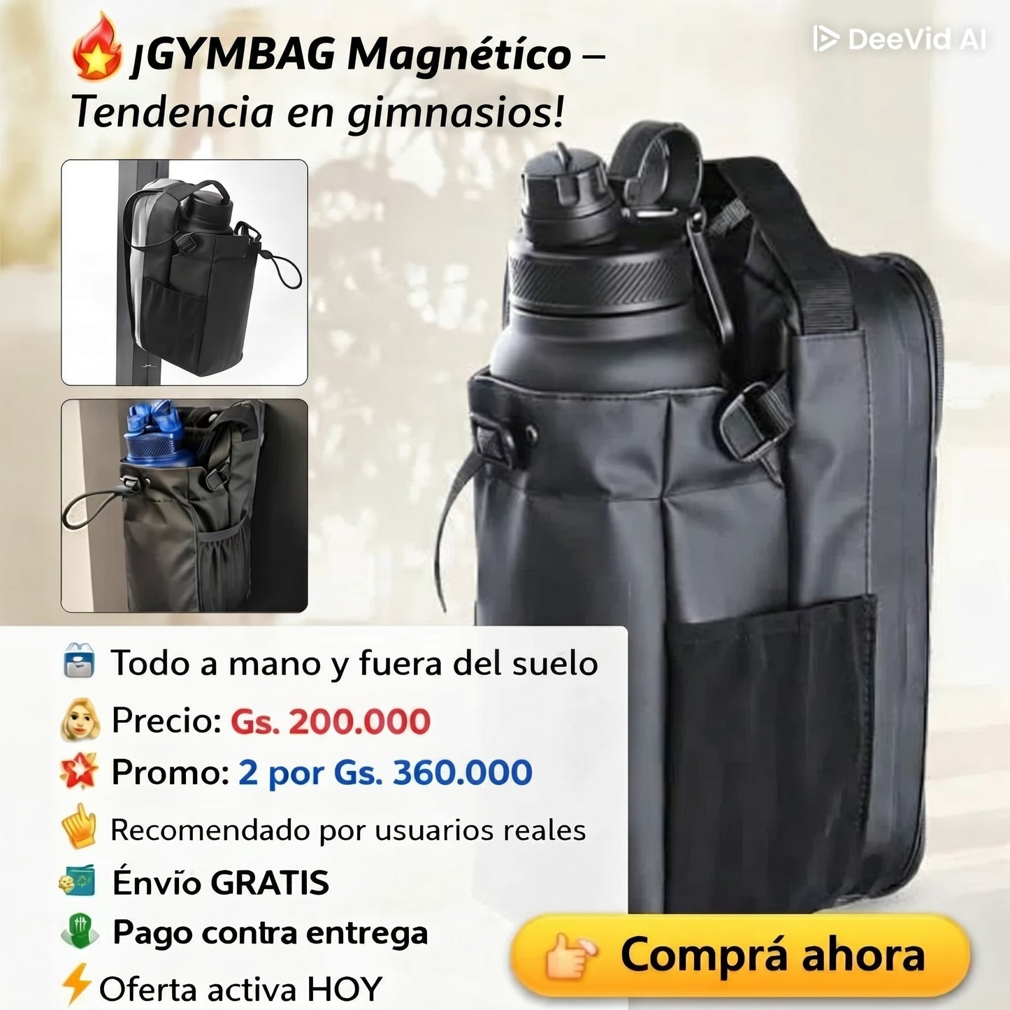 💪🎒 Bolso Magnético – Tu mejor aliado